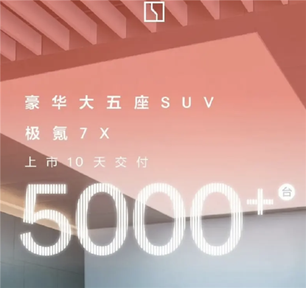 定位豪华大五座SUV!极氪7X上市10天交付超5000台