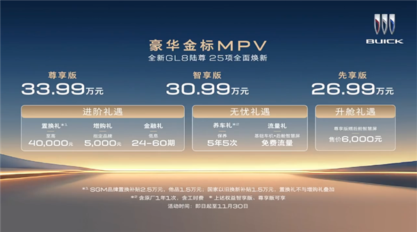 别克中国大放血!“现金奶牛”新款GL8陆尊上市:直降4.8万