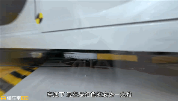 雷克萨斯ES 40%重叠正面碰撞:A柱焊点脱焊 汽油漏一地