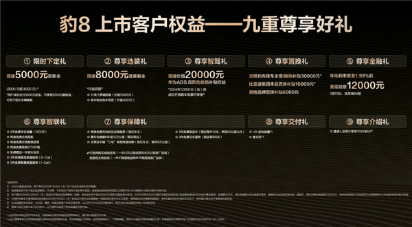 比亚迪首款华为智驾车!方程豹汽车豹8上市:37.98万起