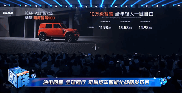 击穿高阶智驾底价!奇瑞猎鹰智驾版车型上市:6.59万的小蚂蚁也能用智驾